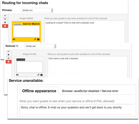 service rollover with LibraryH3lp